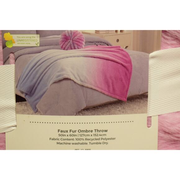 Makers Collective Teen Ombre Faux Fur 50x60" Throw Blanket* - Picture 2 of 6